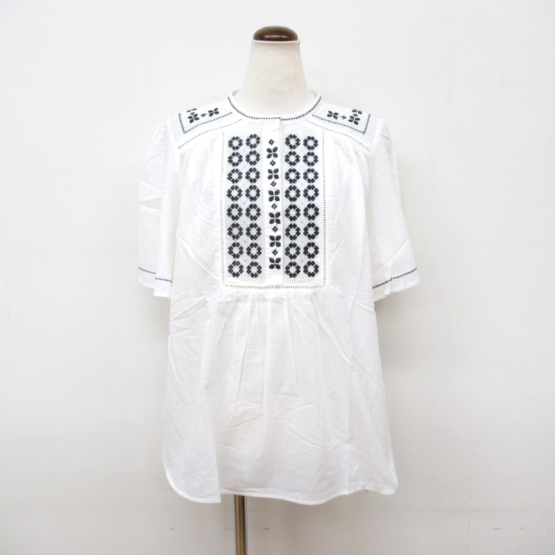 PONT DE CHALONS　クロスステッチ刺繍ブラウス /OFF10